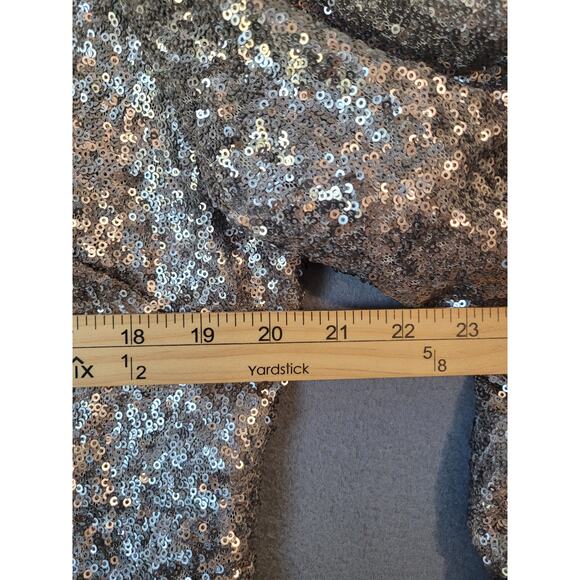 Chico’s Metallic Pewter Sequin Blazer Jacket NWT Size 2 Evening Sparkle - Picture 5 of 10